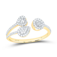 Yellow Gold Round Diamond Ring - 1/3 Carat Total Diamond Weight