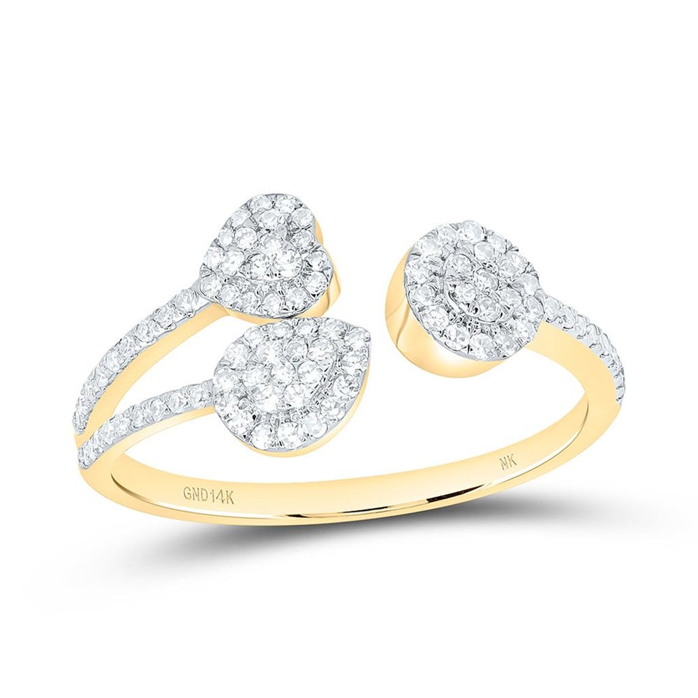 Yellow Gold Round Diamond Ring - 1/3 Carat Total Diamond Weight