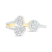 Yellow Gold Round Diamond Ring - 1/3 Carat Total Diamond Weight