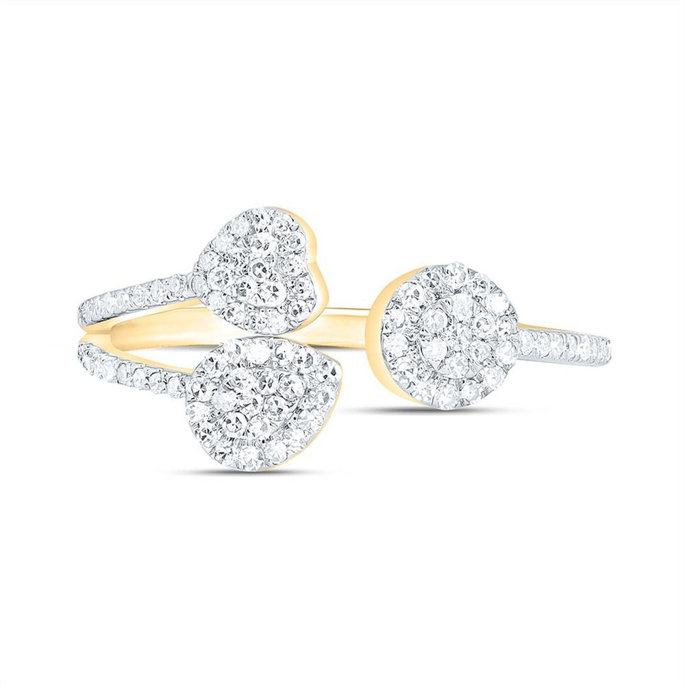 Yellow Gold Round Diamond Ring - 1/3 Carat Total Diamond Weight