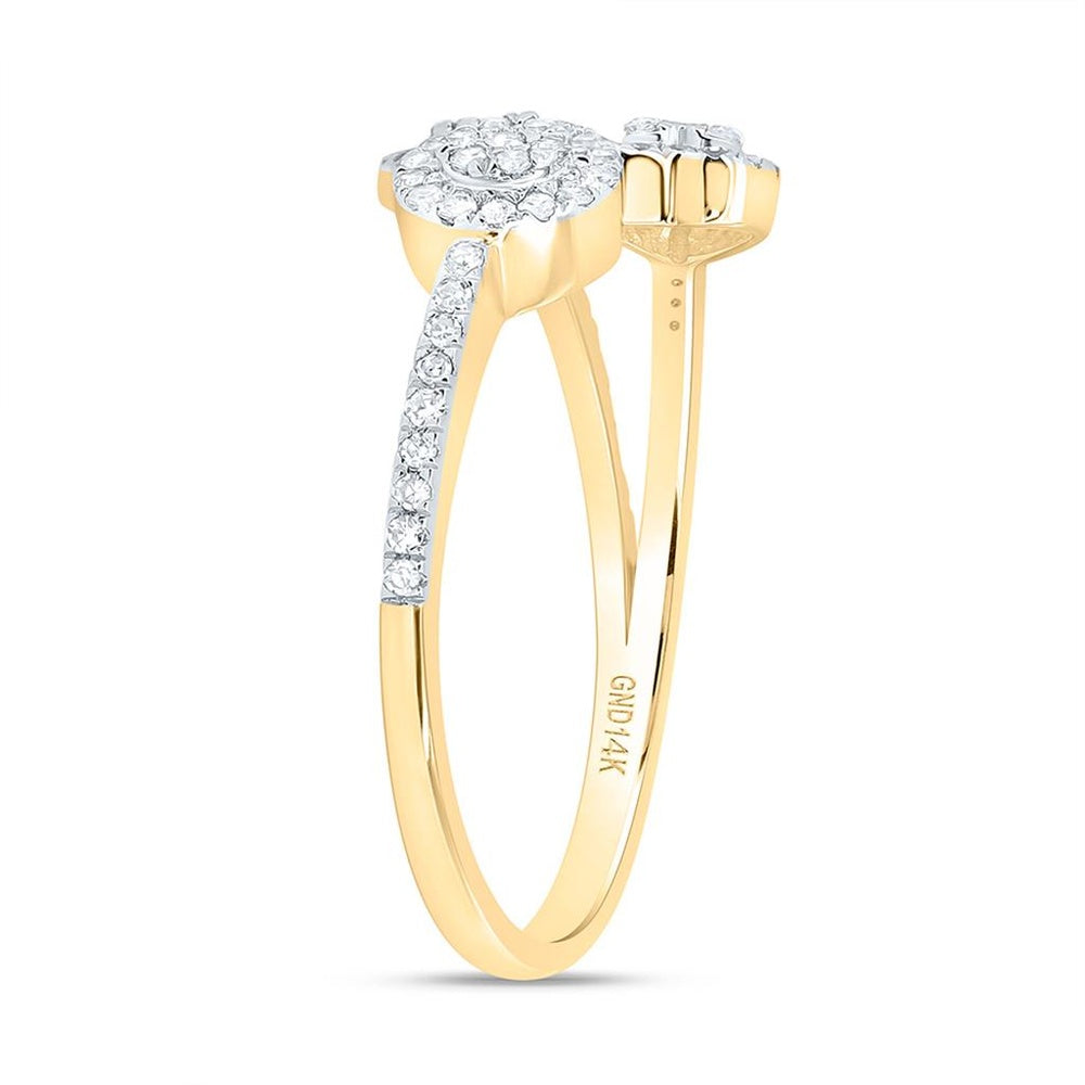 Yellow Gold Round Diamond Ring - 1/3 Carat Total Diamond Weight