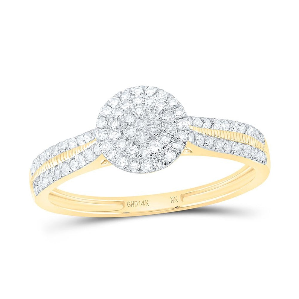 Yellow Gold Round Diamond Ring - 1/3 Carat Total Diamond Weight