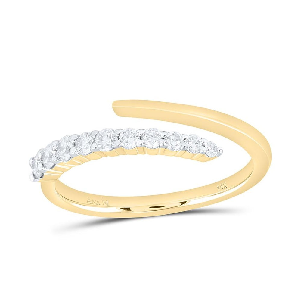 Yellow Gold Round Diamond Ring - 1/3 Carat Total Diamond Weight