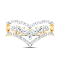 Yellow Gold Round Diamond Ring - 1/3 Carat Total Diamond Weight