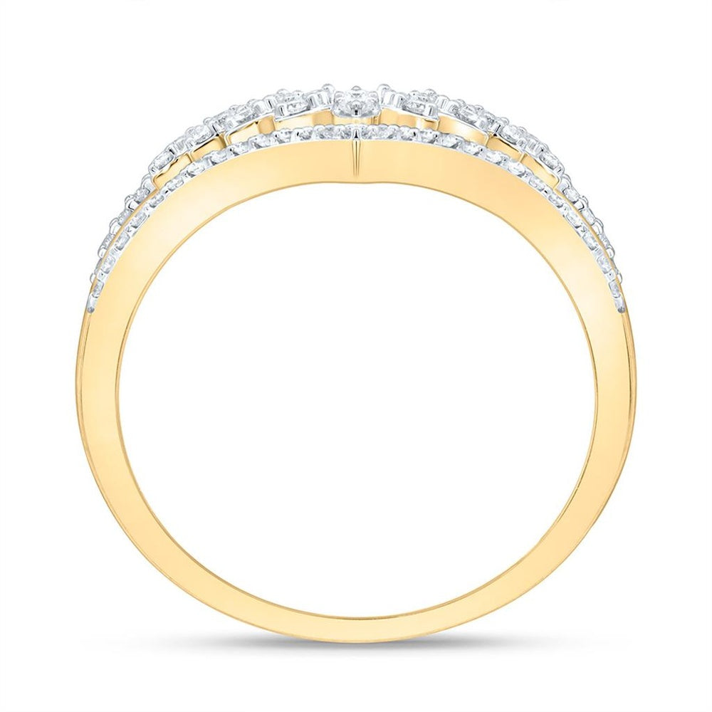 Yellow Gold Round Diamond Ring - 1/3 Carat Total Diamond Weight