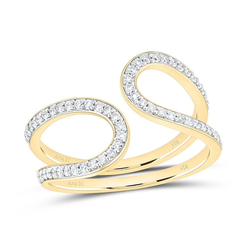 Yellow Gold Round Diamond Ring - 1/3 Carat Total Diamond Weight