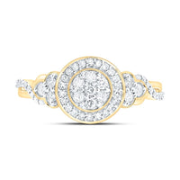Yellow Gold Round Diamond Ring - 1/3 Carat Total Diamond Weight