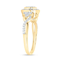 Yellow Gold Round Diamond Ring - 1/3 Carat Total Diamond Weight
