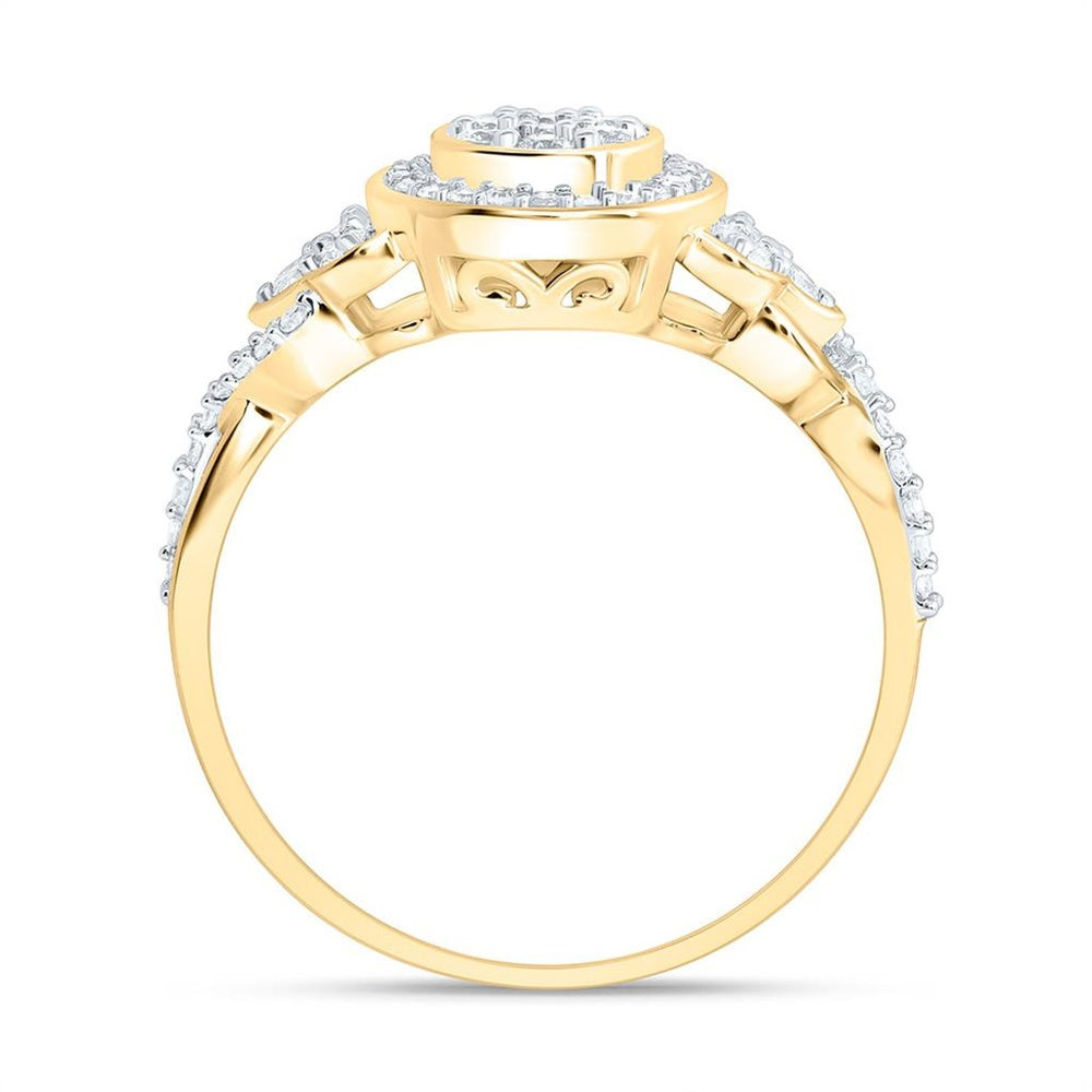 Yellow Gold Round Diamond Ring - 1/3 Carat Total Diamond Weight