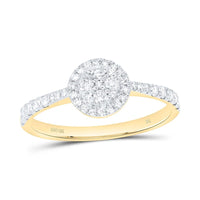 Yellow Gold Round Diamond Ring - 1/3 Carat Total Diamond Weight