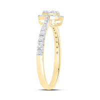 Yellow Gold Round Diamond Ring - 1/3 Carat Total Diamond Weight