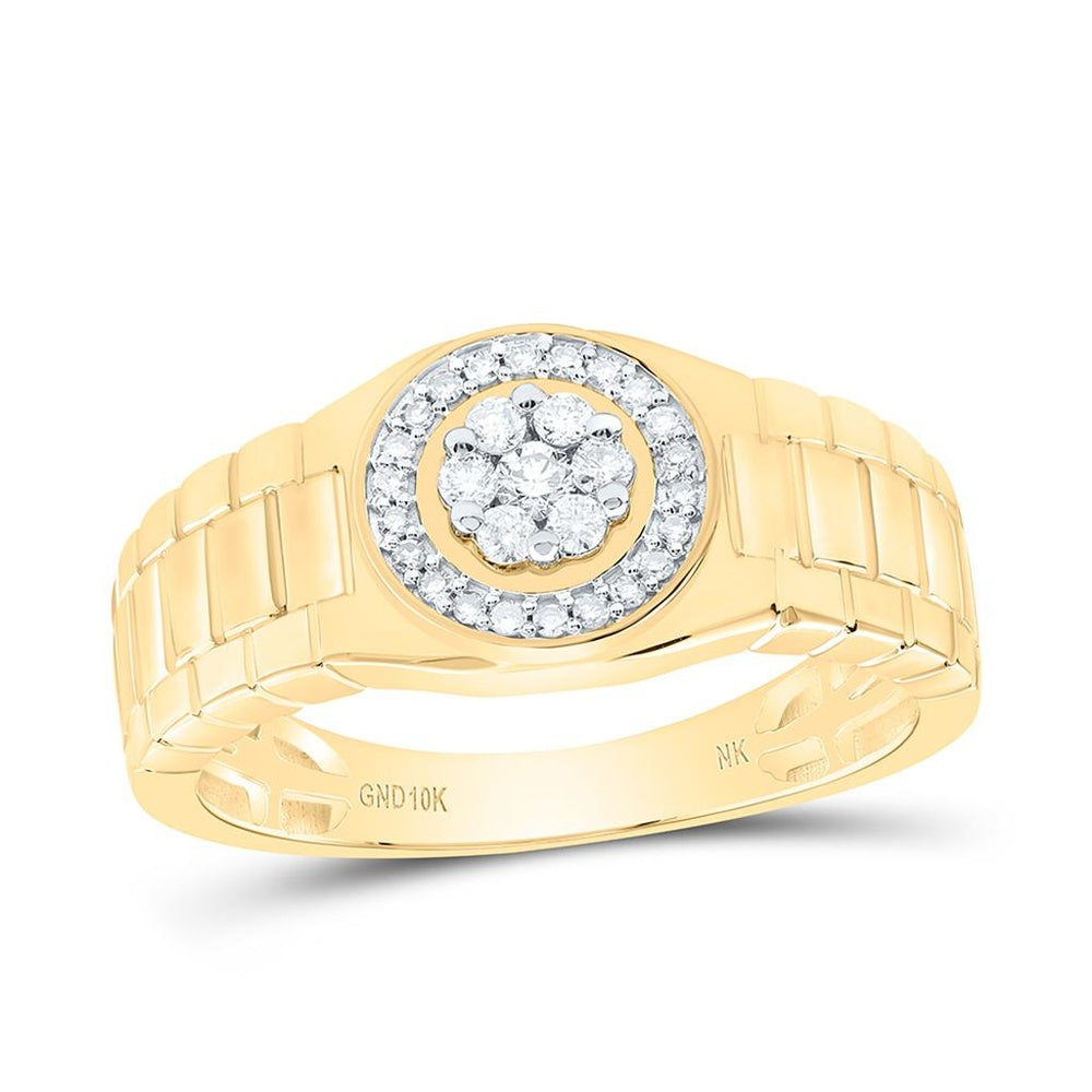 Yellow Gold Round Diamond Ring - 1/4 Carat Total Diamond Weight
