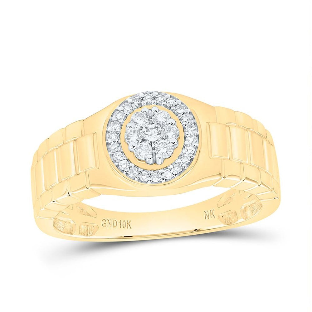 Yellow Gold Round Diamond Ring - 1/4 Carat Total Diamond Weight