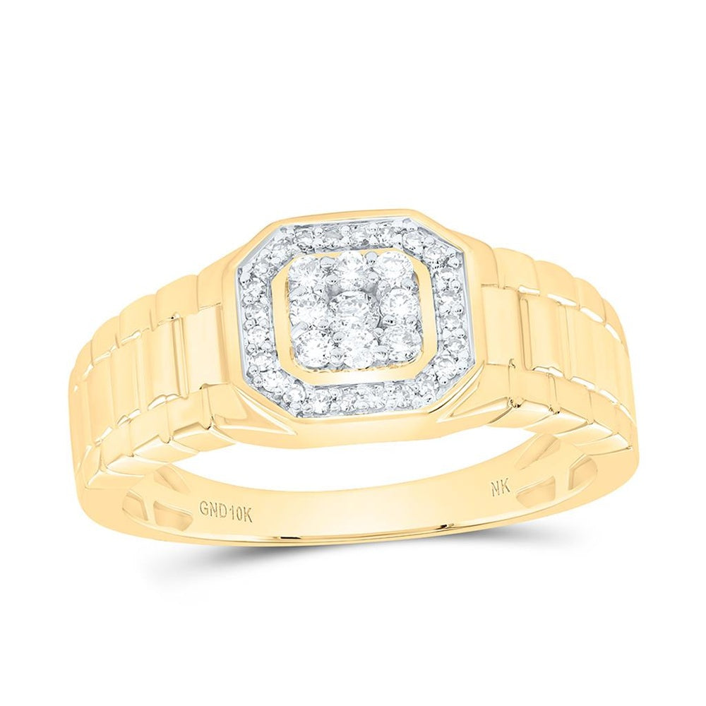 Yellow Gold Round Diamond Ring - 1/4 Carat Total Diamond Weight
