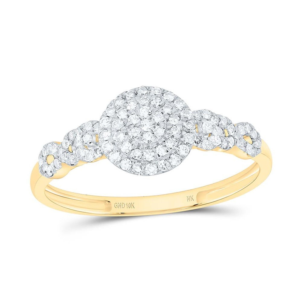 Yellow Gold Round Diamond Ring - 1/4 Carat Total Diamond Weight