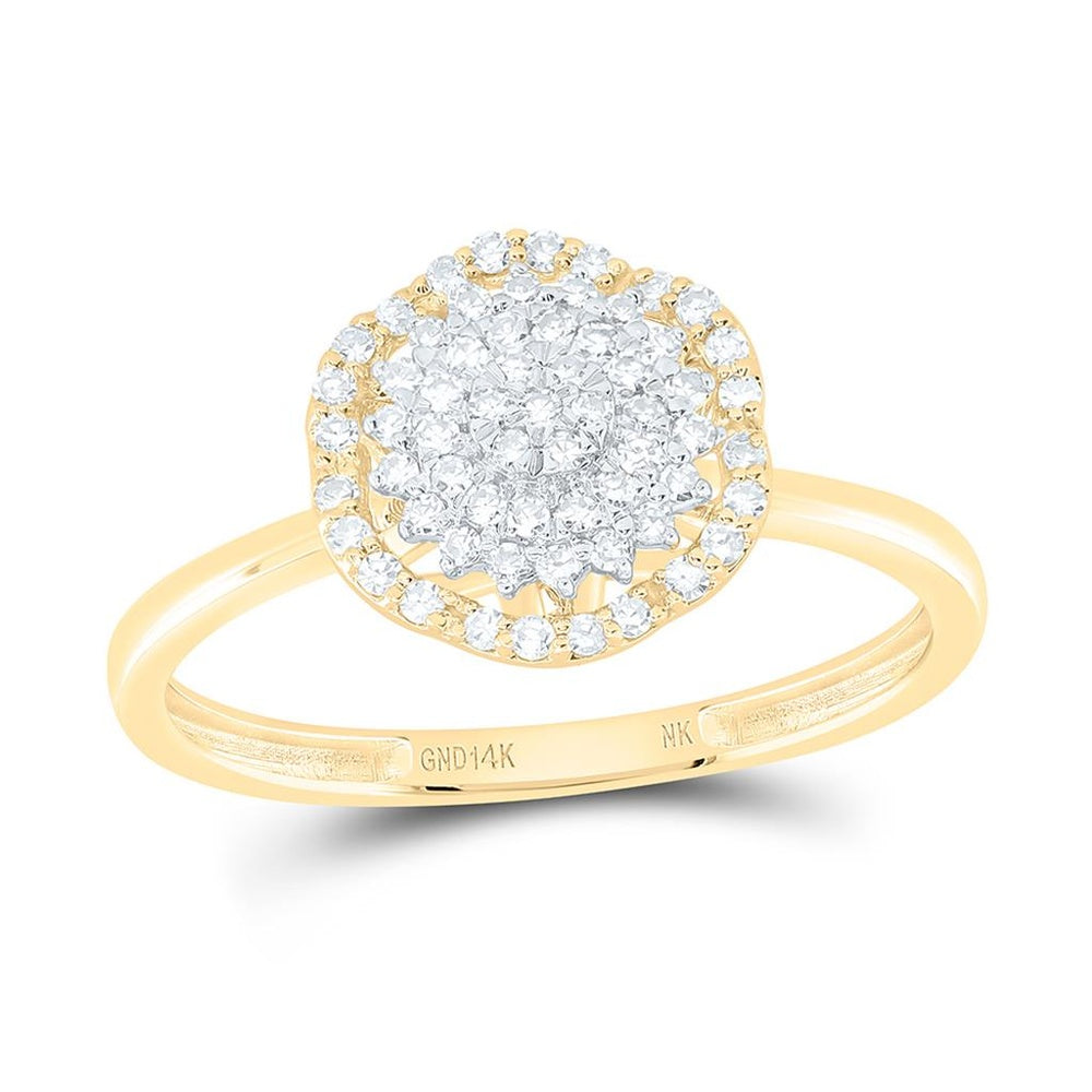 Yellow Gold Round Diamond Ring - 1/4 Carat Total Diamond Weight