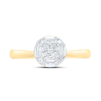 Yellow Gold Round Diamond Ring - 1/4 Carat Total Diamond Weight