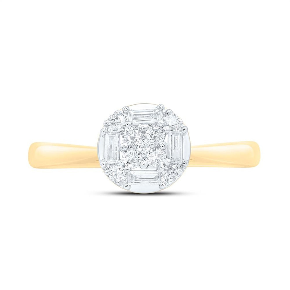 Yellow Gold Round Diamond Ring - 1/4 Carat Total Diamond Weight
