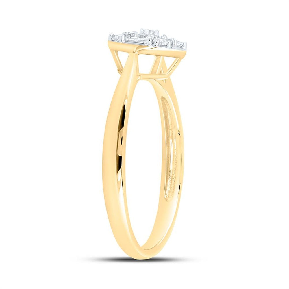 Yellow Gold Round Diamond Ring - 1/4 Carat Total Diamond Weight