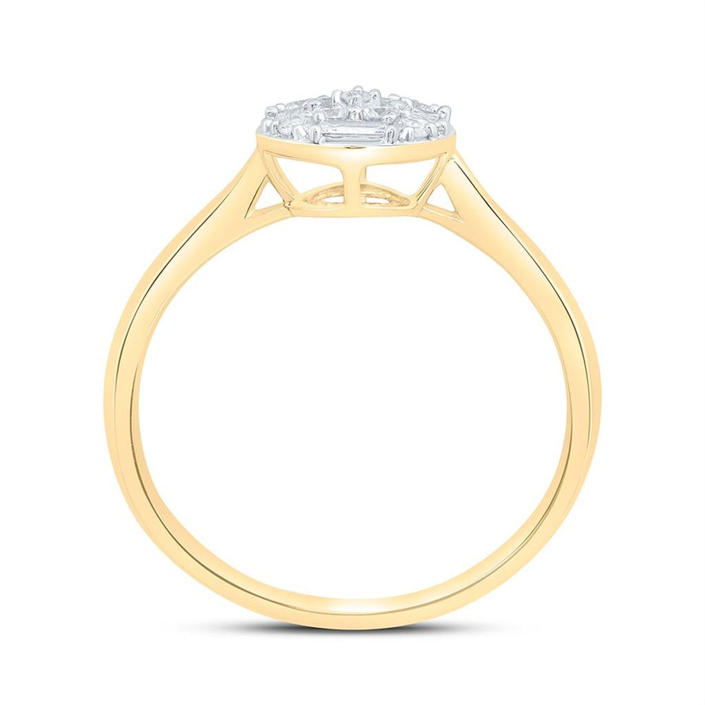 Yellow Gold Round Diamond Ring - 1/4 Carat Total Diamond Weight