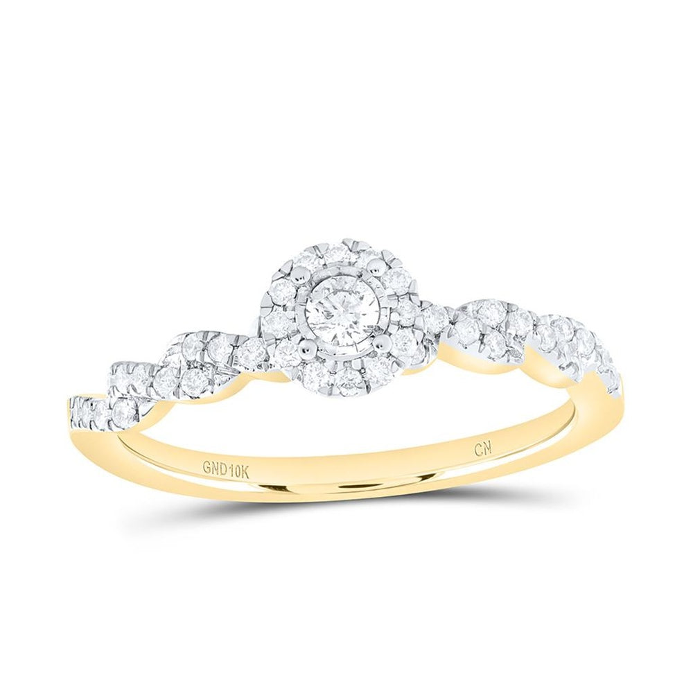 Yellow Gold Round Diamond Ring - 1/4 Carat Total Diamond Weight
