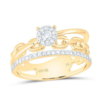 Yellow Gold Round Diamond Ring - 1/4 Carat Total Diamond Weight