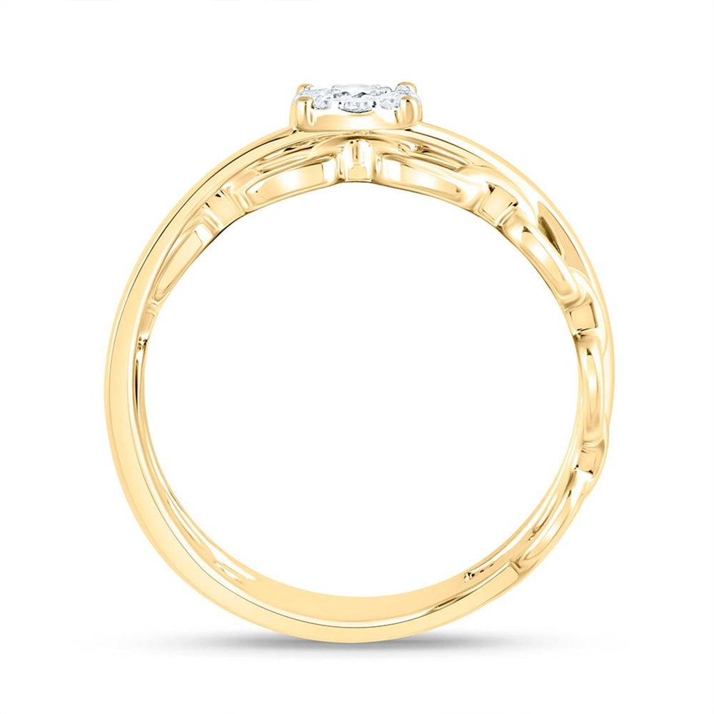 Yellow Gold Round Diamond Ring - 1/4 Carat Total Diamond Weight
