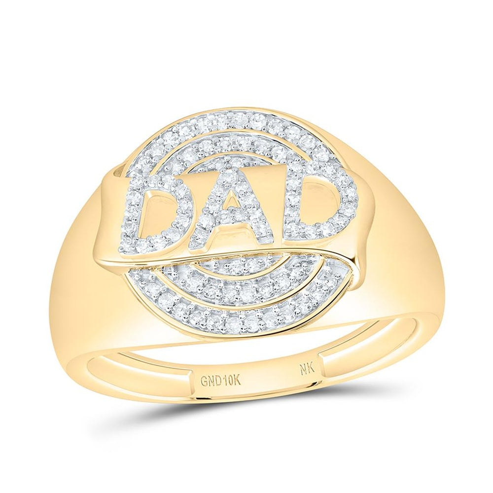 Yellow Gold Round Diamond Ring - 1/4 Carat Total Diamond Weight