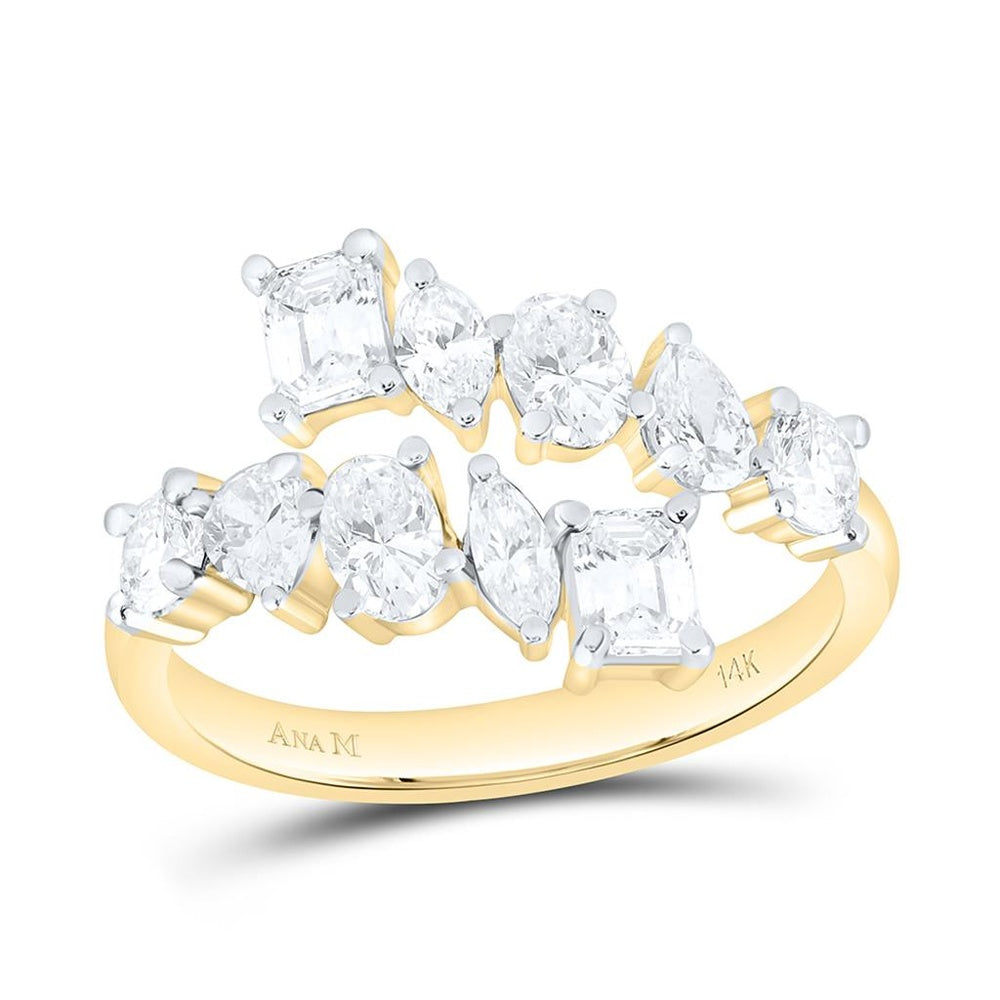 Yellow Gold Round Diamond Ring - 1 5/8 Carat Total Diamond Weight