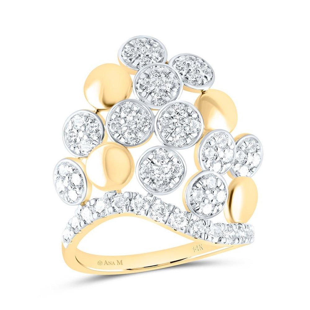 Yellow Gold Round Diamond Ring - 1 5/8 Carat Total Diamond Weight