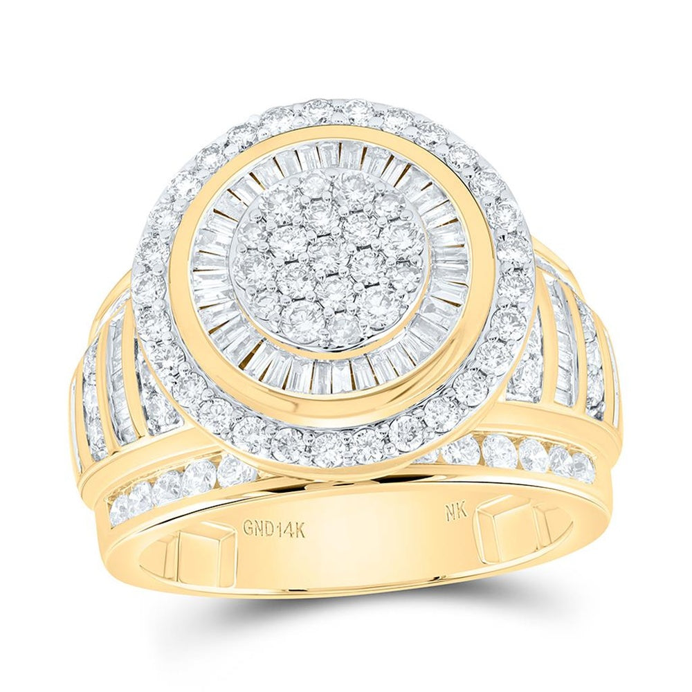 Yellow Gold Round Diamond Ring - 1 5/8 Carat Total Diamond Weight
