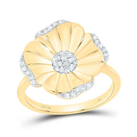 Yellow Gold Round Diamond Ring - 1/5 Carat Total Diamond Weight