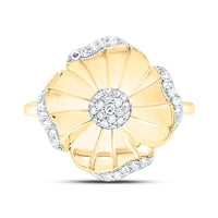 Yellow Gold Round Diamond Ring - 1/5 Carat Total Diamond Weight