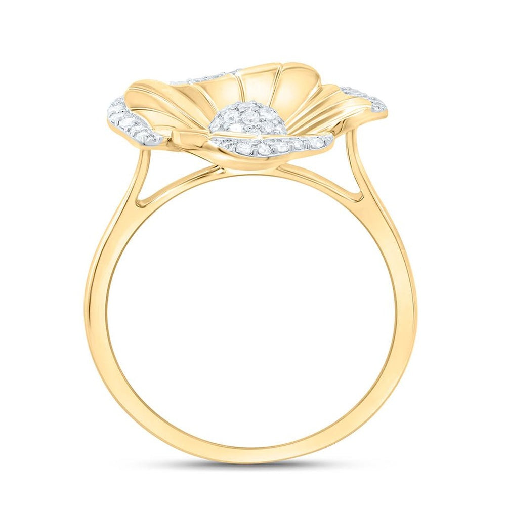 Yellow Gold Round Diamond Ring - 1/5 Carat Total Diamond Weight