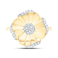 Yellow Gold Round Diamond Ring - 1/5 Carat Total Diamond Weight