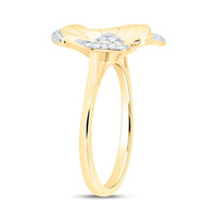 Yellow Gold Round Diamond Ring - 1/5 Carat Total Diamond Weight