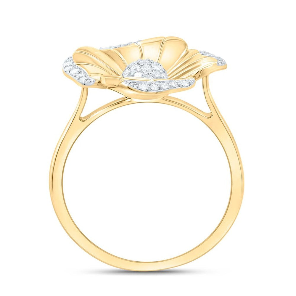 Yellow Gold Round Diamond Ring - 1/5 Carat Total Diamond Weight