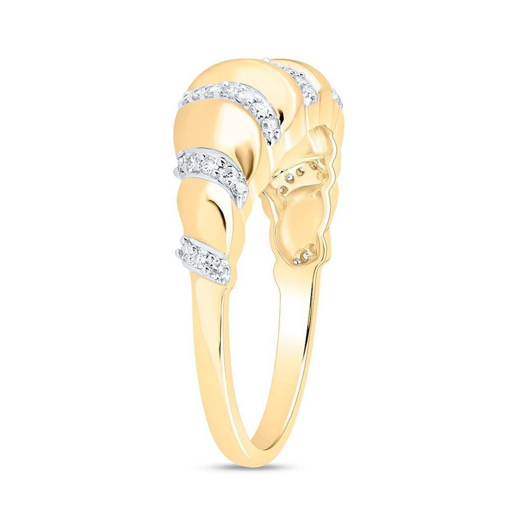 Yellow Gold Round Diamond Ring - 1/5 Carat Total Diamond Weight