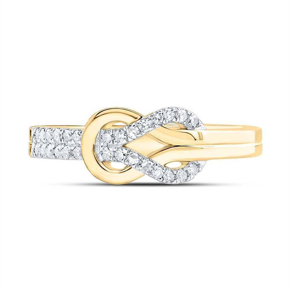 Yellow Gold Round Diamond Ring - 1/5 Carat Total Diamond Weight