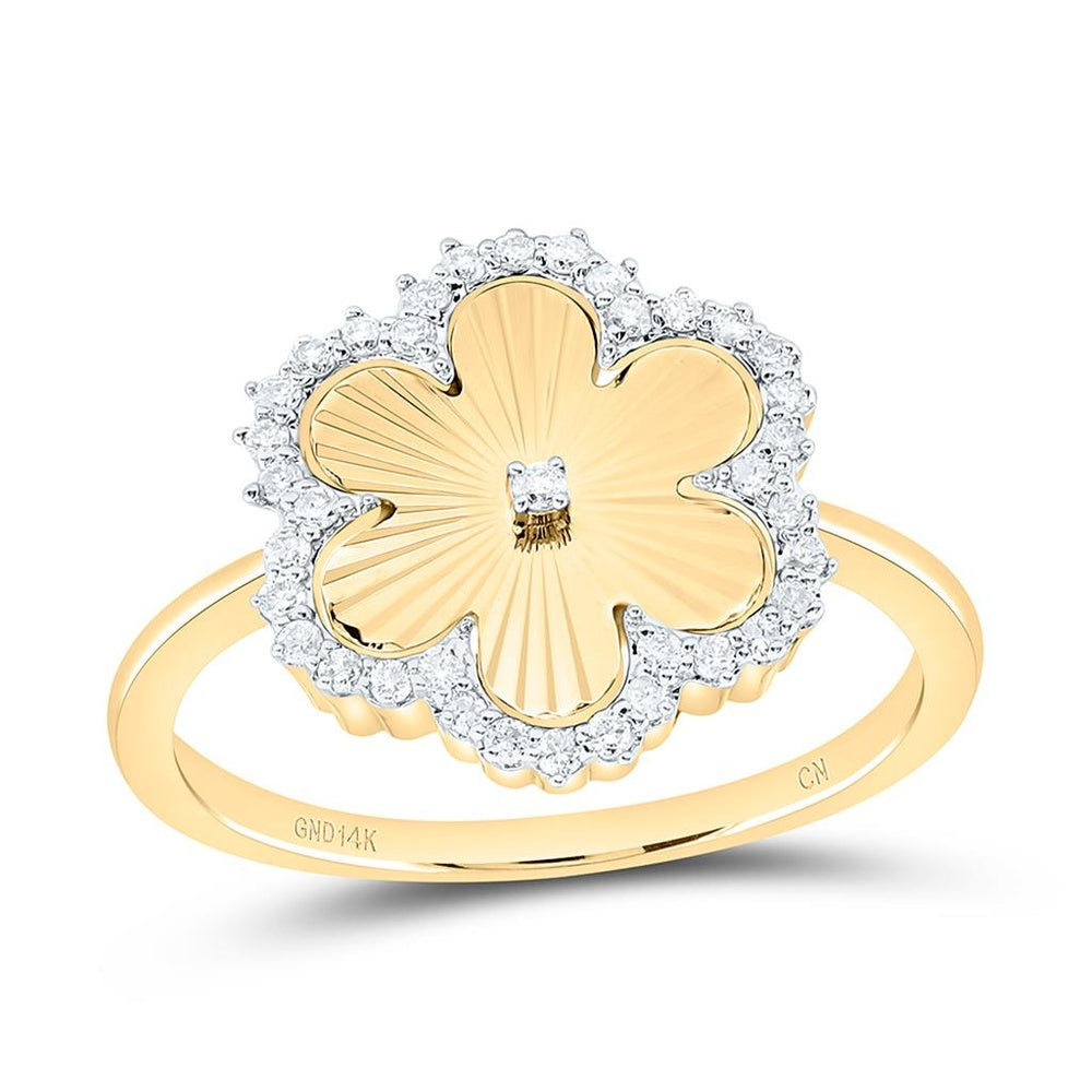 Yellow Gold Round Diamond Ring - 1/5 Carat Total Diamond Weight