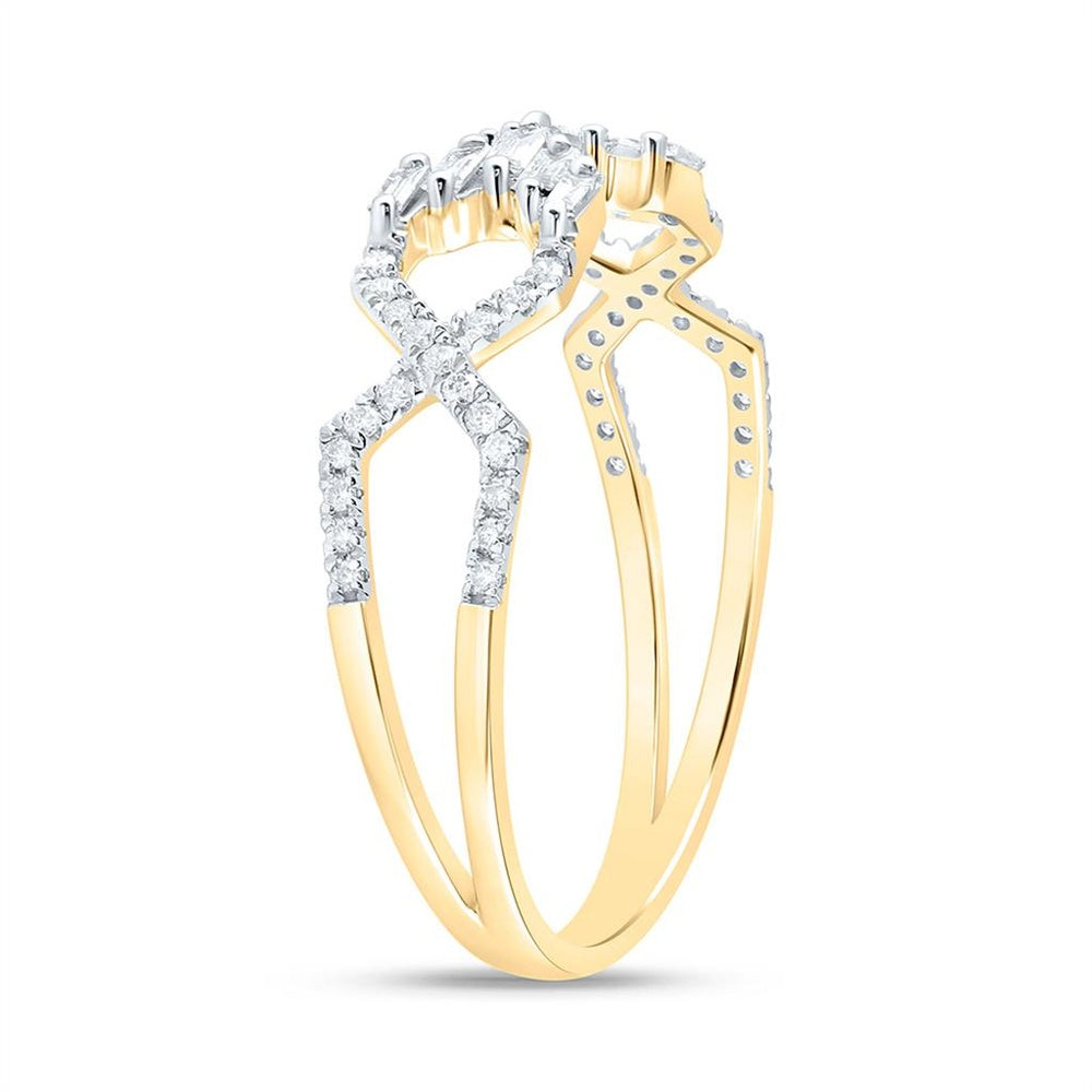 Yellow Gold Round Diamond Ring - 1/5 Carat Total Diamond Weight