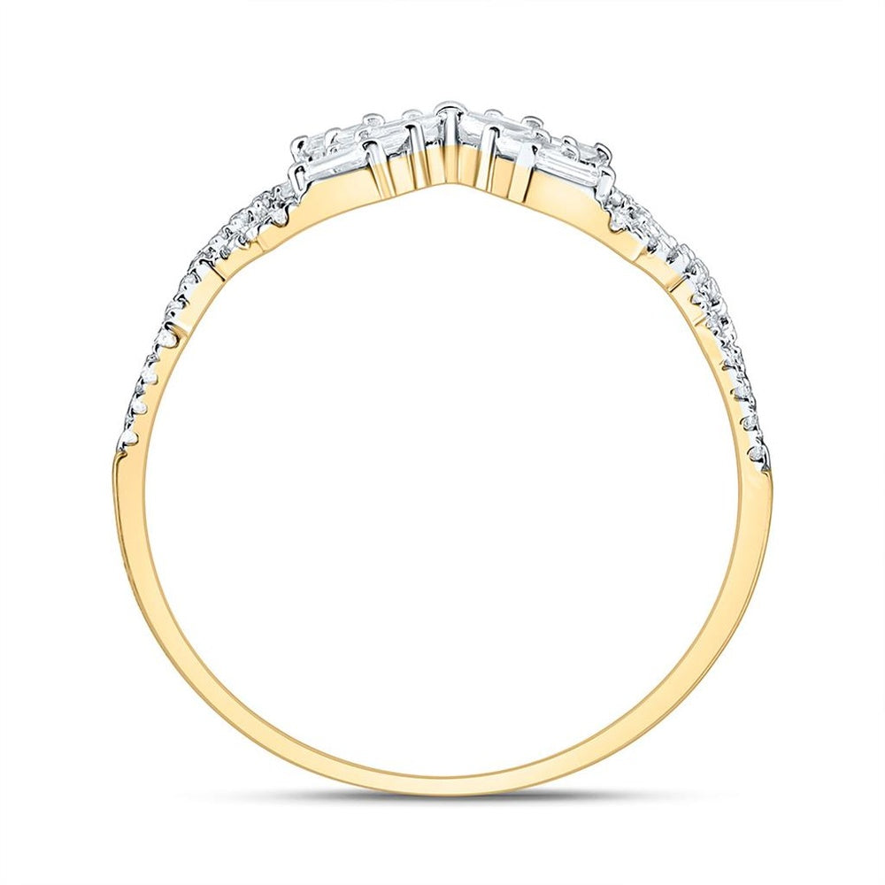 Yellow Gold Round Diamond Ring - 1/5 Carat Total Diamond Weight