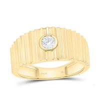 Yellow Gold Round Diamond Ring - 1/5 Carat Total Diamond Weight