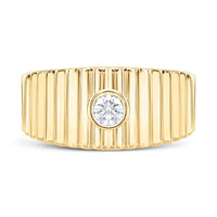 Yellow Gold Round Diamond Ring - 1/5 Carat Total Diamond Weight