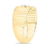 Yellow Gold Round Diamond Ring - 1/5 Carat Total Diamond Weight