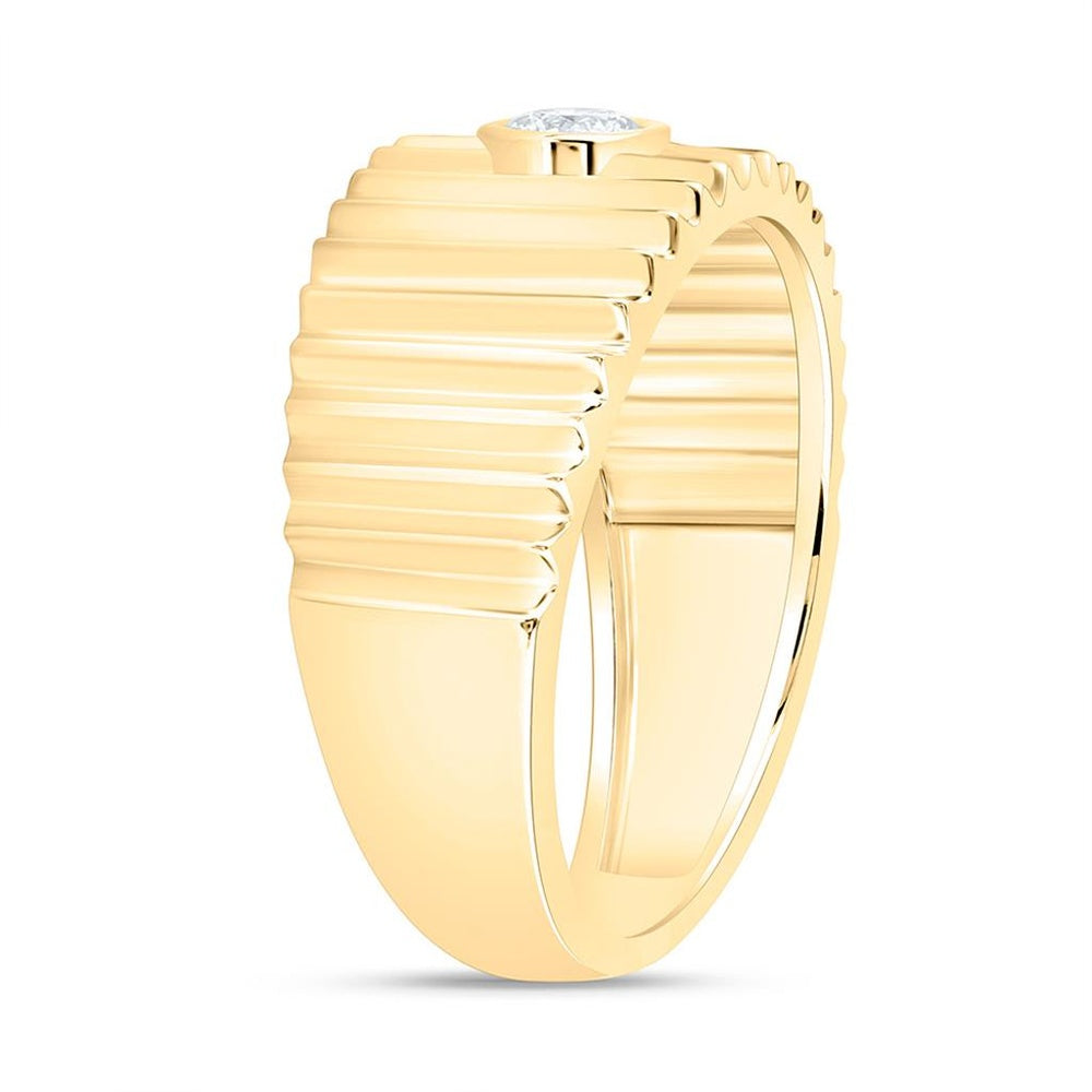 Yellow Gold Round Diamond Ring - 1/5 Carat Total Diamond Weight