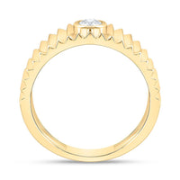 Yellow Gold Round Diamond Ring - 1/5 Carat Total Diamond Weight
