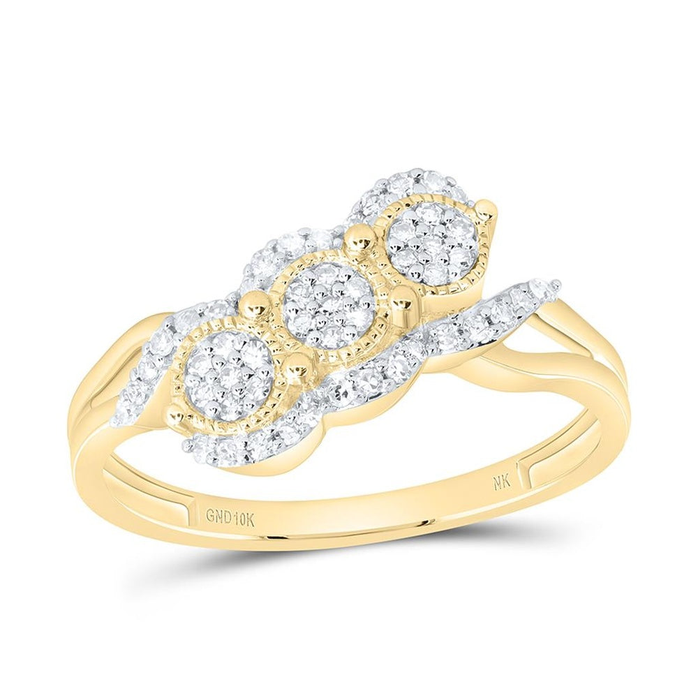 Yellow Gold Round Diamond Ring - 1/5 Carat Total Diamond Weight