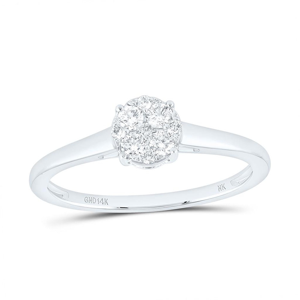 Yellow Gold Round Diamond Ring - 1/5 Carat Total Diamond Weight
