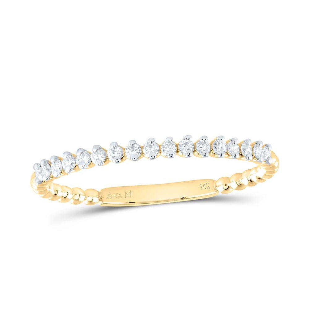 Yellow Gold Round Diamond Ring - 1/6 Carat Total Diamond Weight